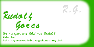 rudolf gorcs business card